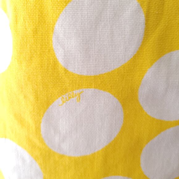Lilly Pulitzer Linen Shift Dress Yellow Polka Dot Mod Buttons Sleeveless 4 - Picture 8 of 13